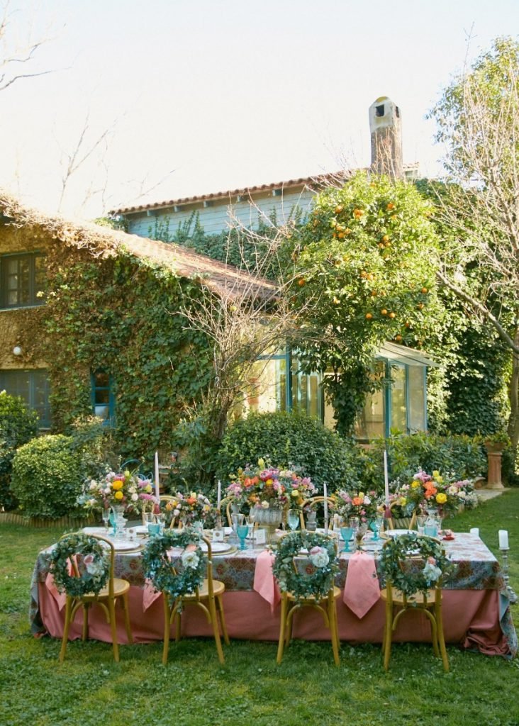 Greek Spring Wedding House and wedding table