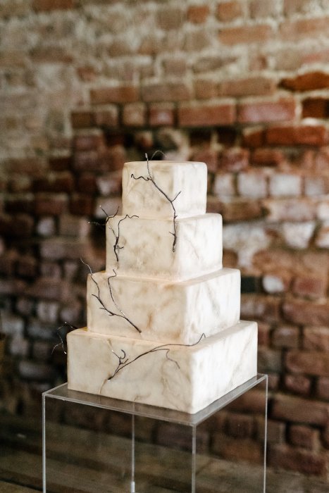 Rectangular White Wedding cake in Thessaloniki