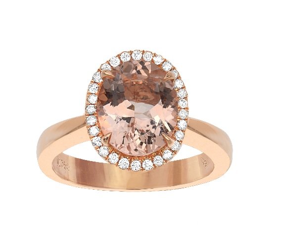 Rose gold pink diamond engagement ring