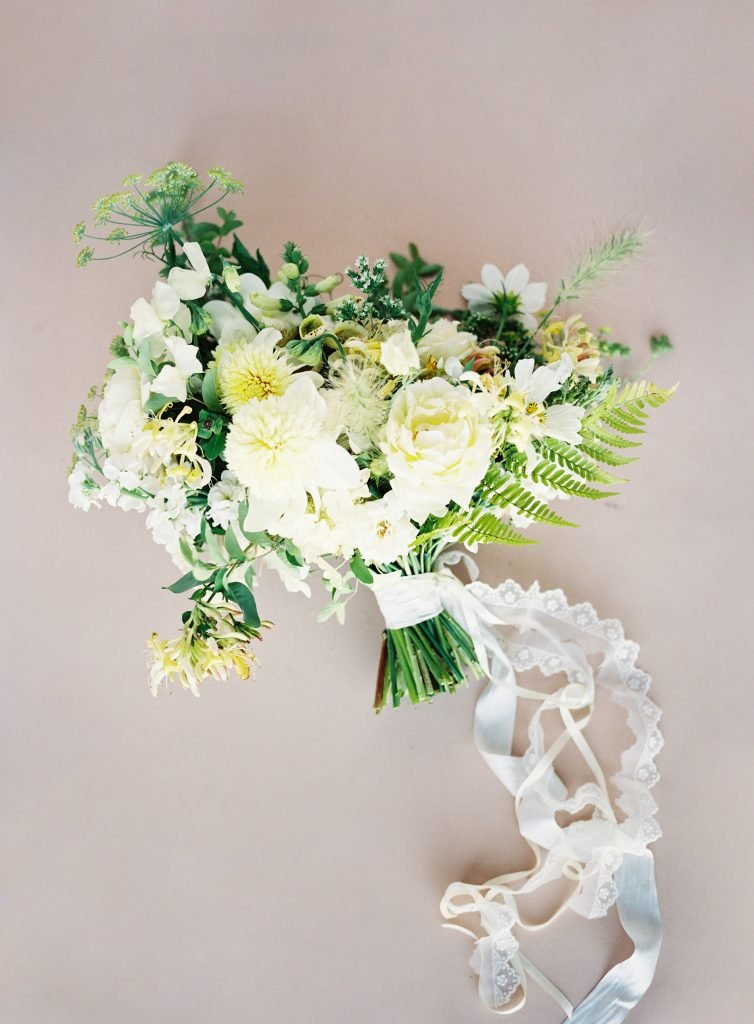 Floret Flowers Green & White Editorial Trend Ellwed Bridal Bouquet