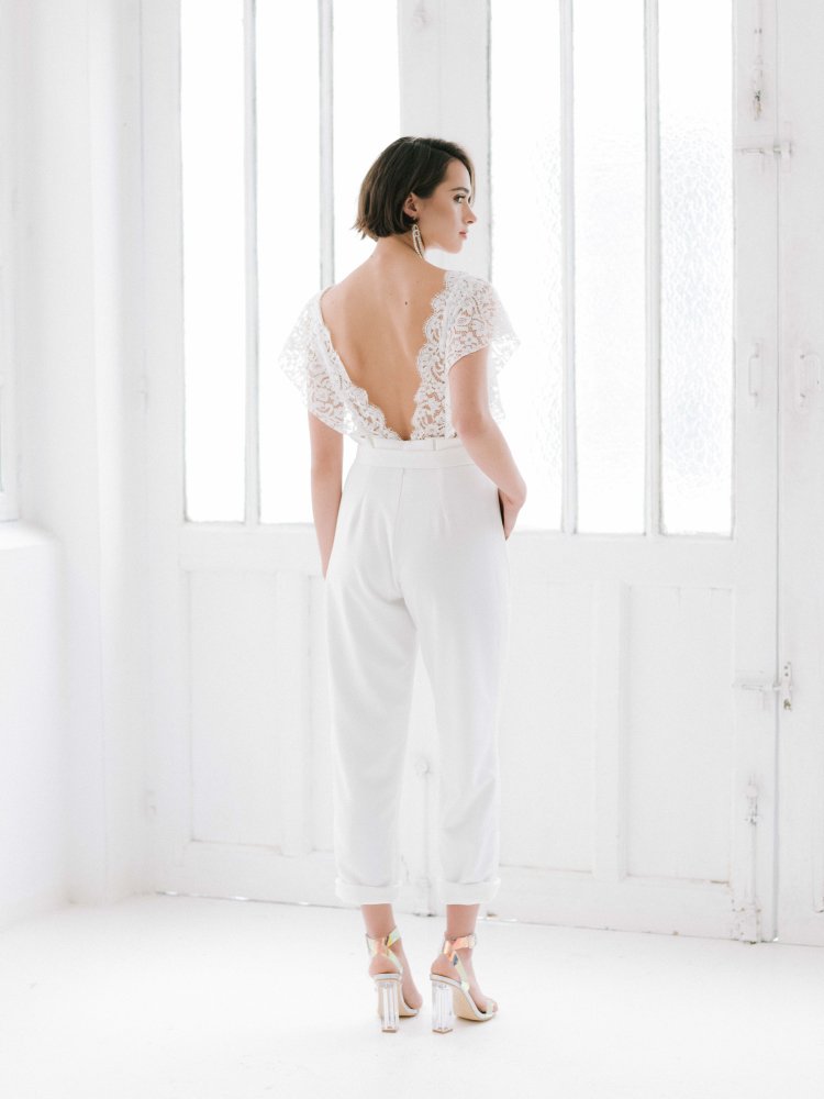 Pure Bridal (Romantica) wedding jumpsuit Style PB 167 Ivory Size14 NEW!