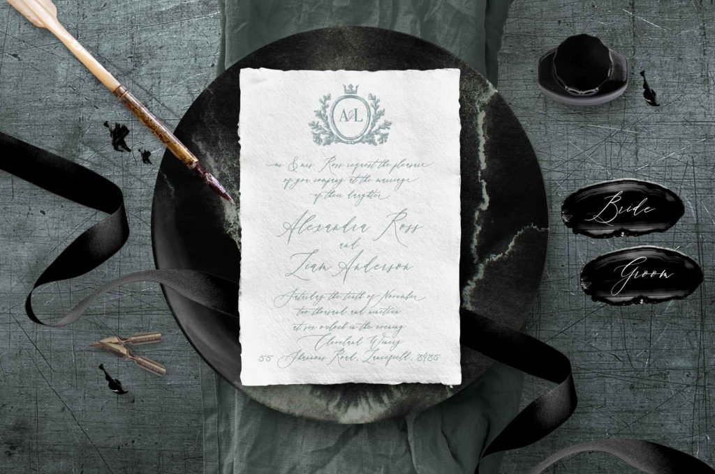 Black invitations wedding Giant Invitations Ellwed