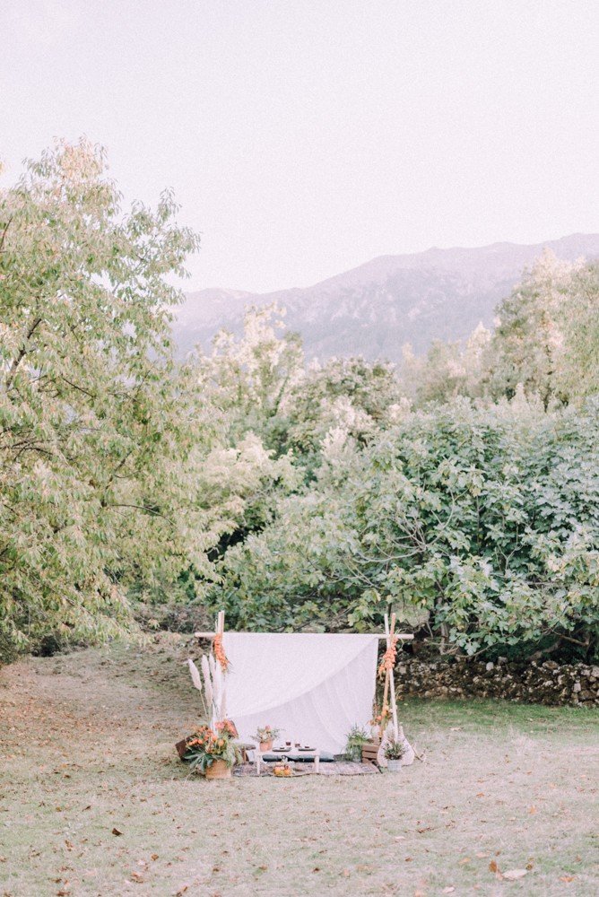 Tent at Bohemian Mountain Hill Engagement