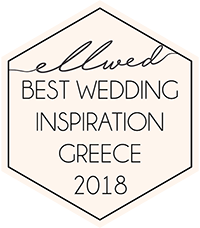 Two Brides Wedding Inspiration, The Roaring Twenties in Santorini is the 2018 winner of Ellwed's BEST WEDDING INSPIRATION.