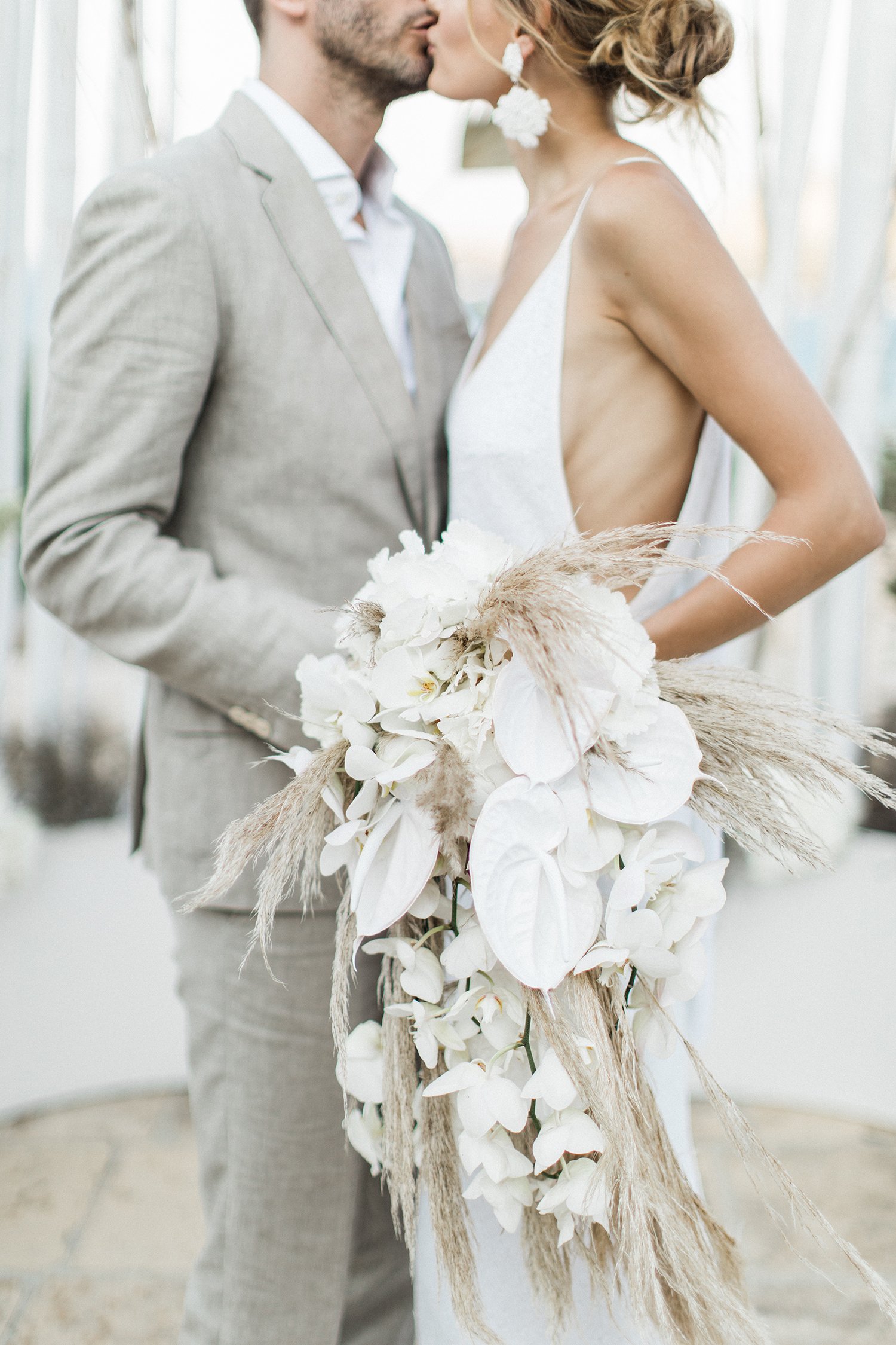 stylish bride and groom