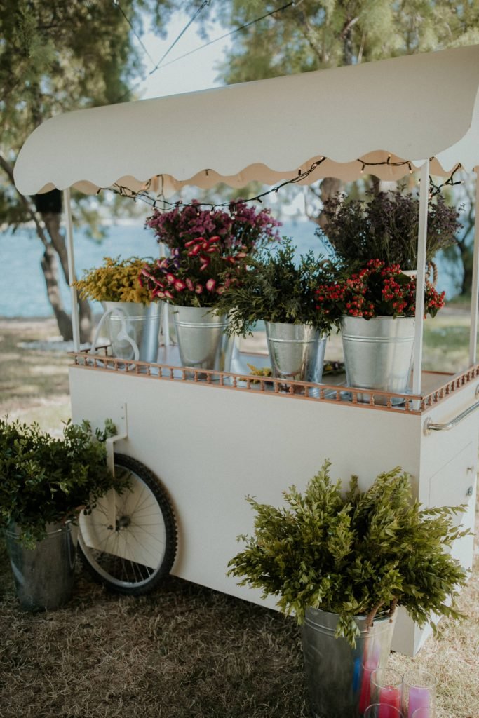 Wedchella wedding floral cart