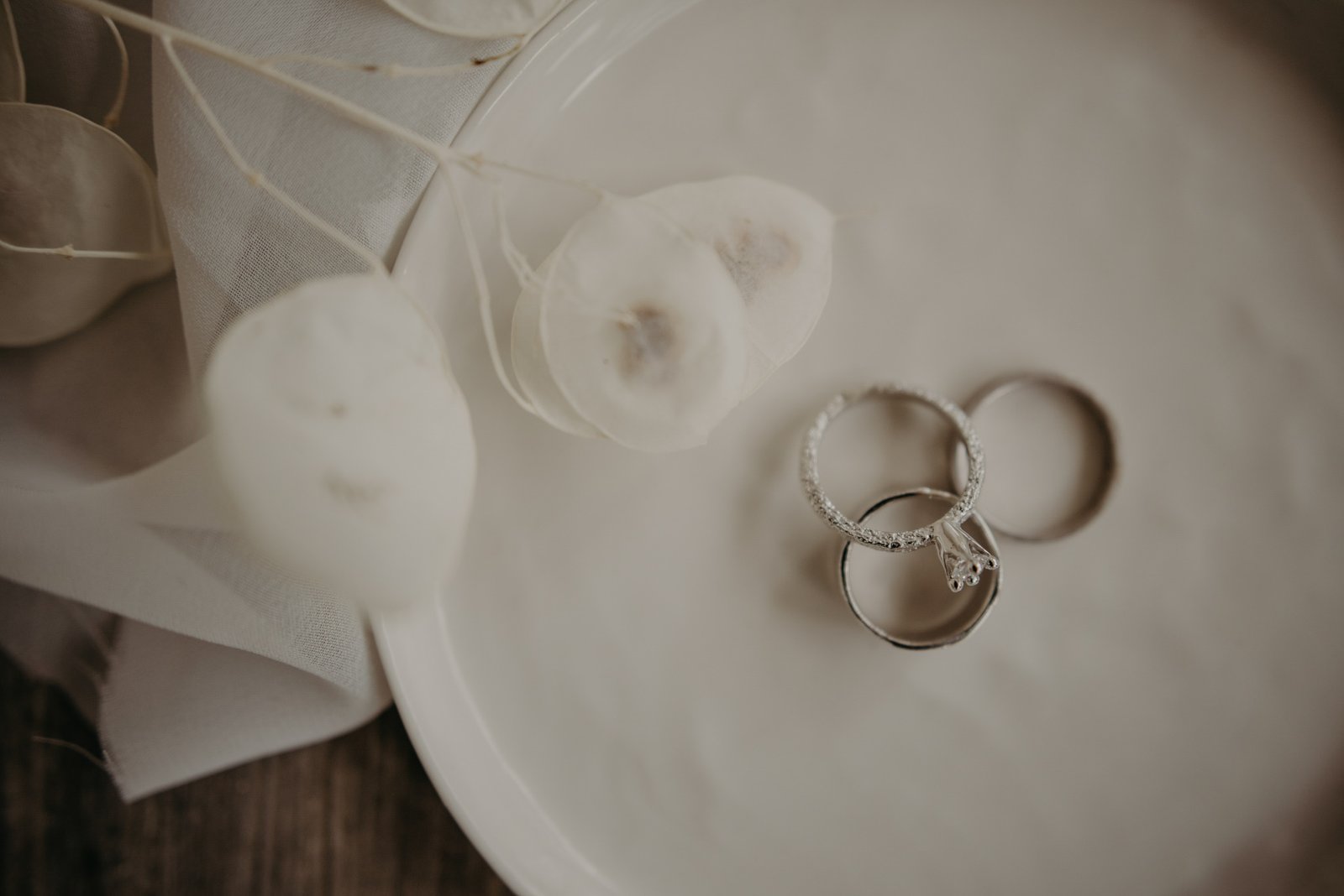 Two Brides Ethereal Wedding Inspiration wedding rings