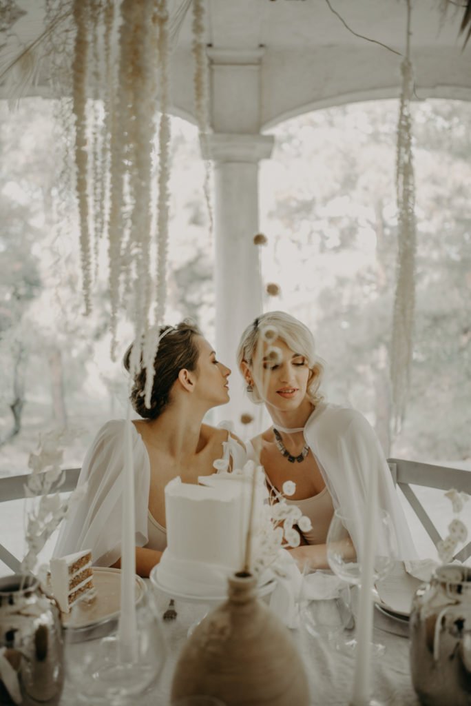 Two Brides Ethereal wedding cake