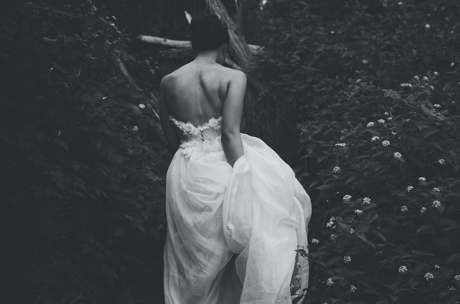 Bride Running in the forest Live Streaming her wedding in Greece
