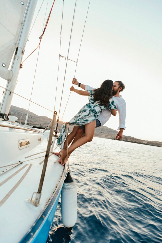 The most magical engagement on a private pier that ended with a sailing yacht ride into the sunset!