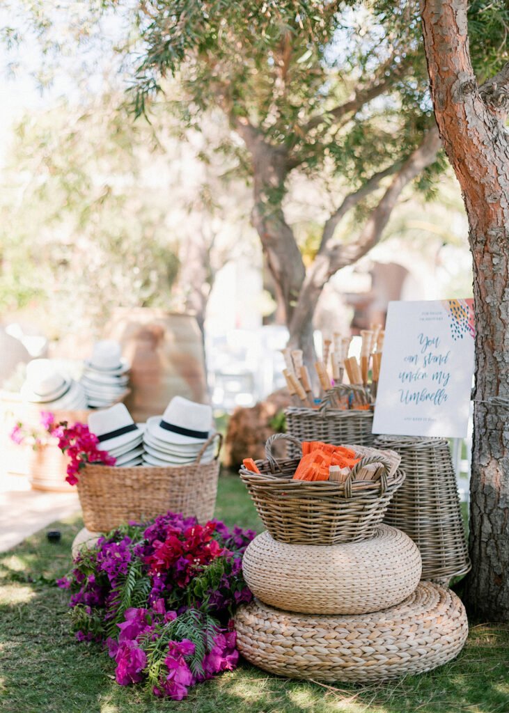 Gift favours for guests at the Fun and colorful modern island wedding