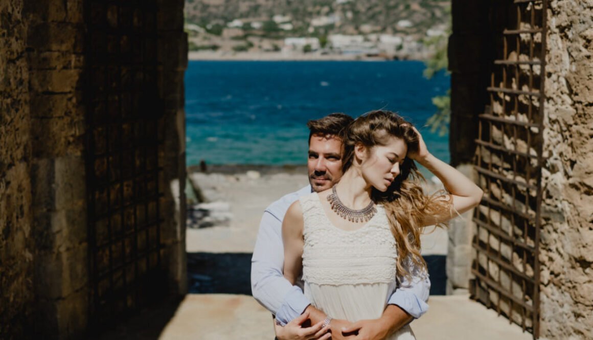 Couple in love Anniversary Celebration from the famous island of Spinalonga