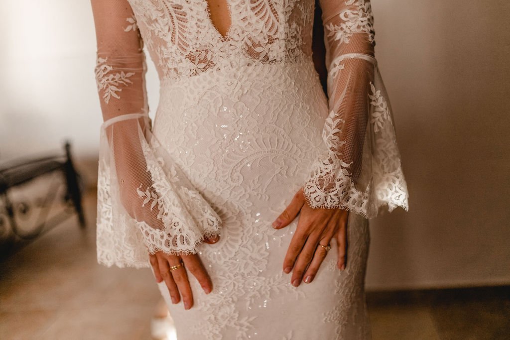 bridal wedding dress details