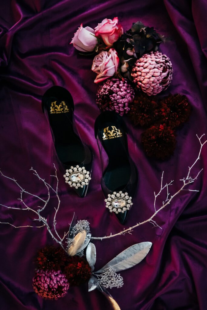 Majestic Christmas Feast black shoes