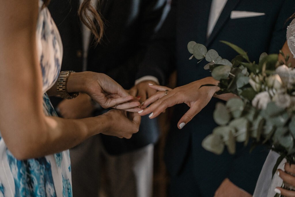 Bride and Groom Getting married in a church in Greece