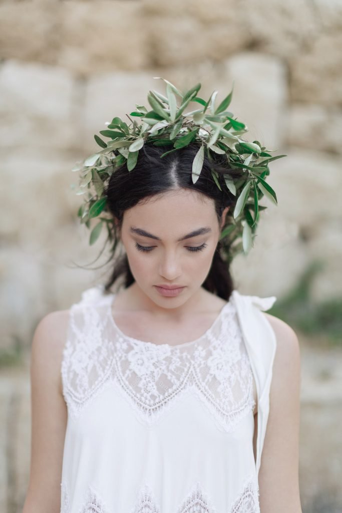 Bride with olive crown
