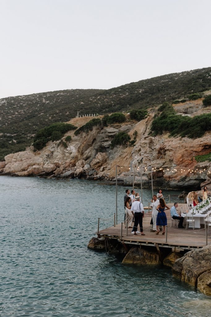 stylish eco-conscious wedding patio on the sea