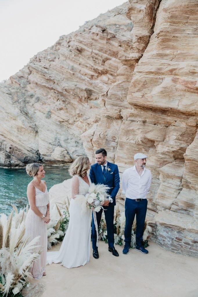 wedding ceremony on the rocks