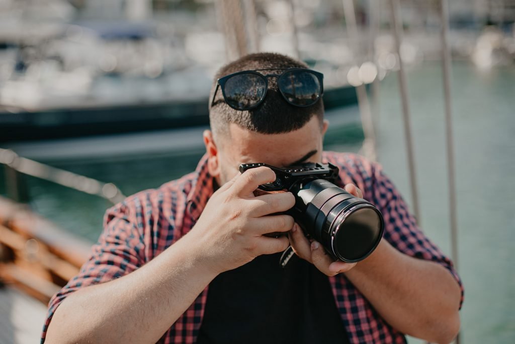 Filmmaker at Elopement Shoot on a Historic Yacht