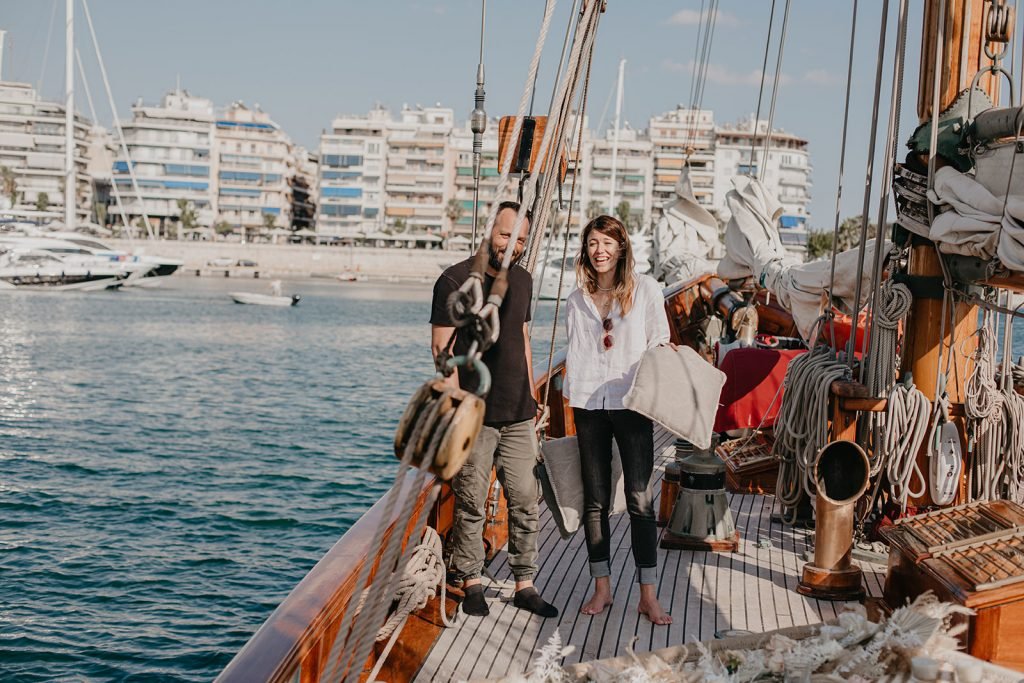 crew of Elopement Shoot on a Historic Yacht 