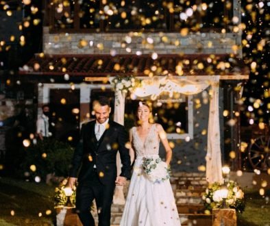 Romantic Summer Garden Wedding Couples Entrance