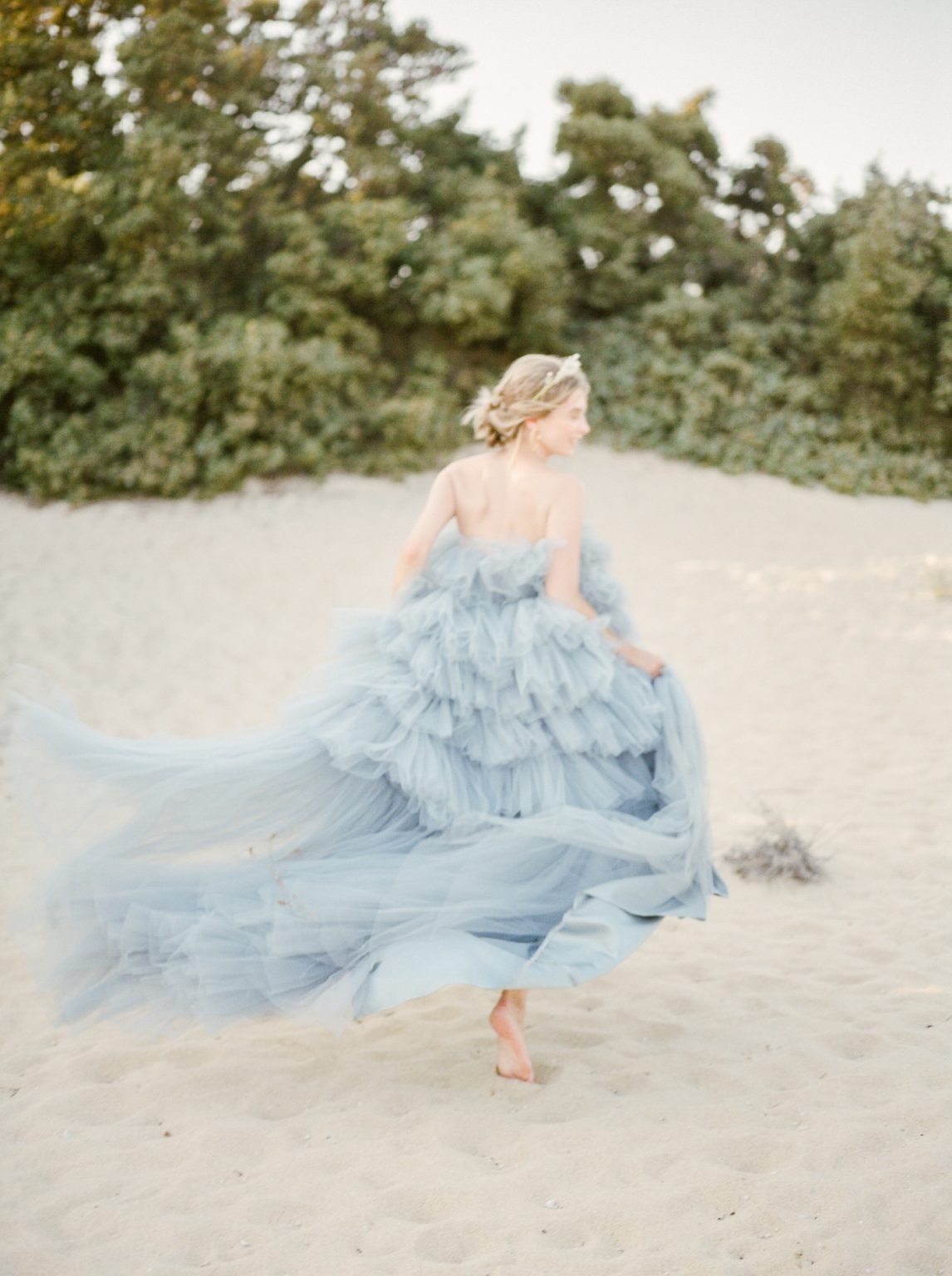 Dusty Blue Fine Art Beach Wedding Inspiration from Naxos – Ellwed