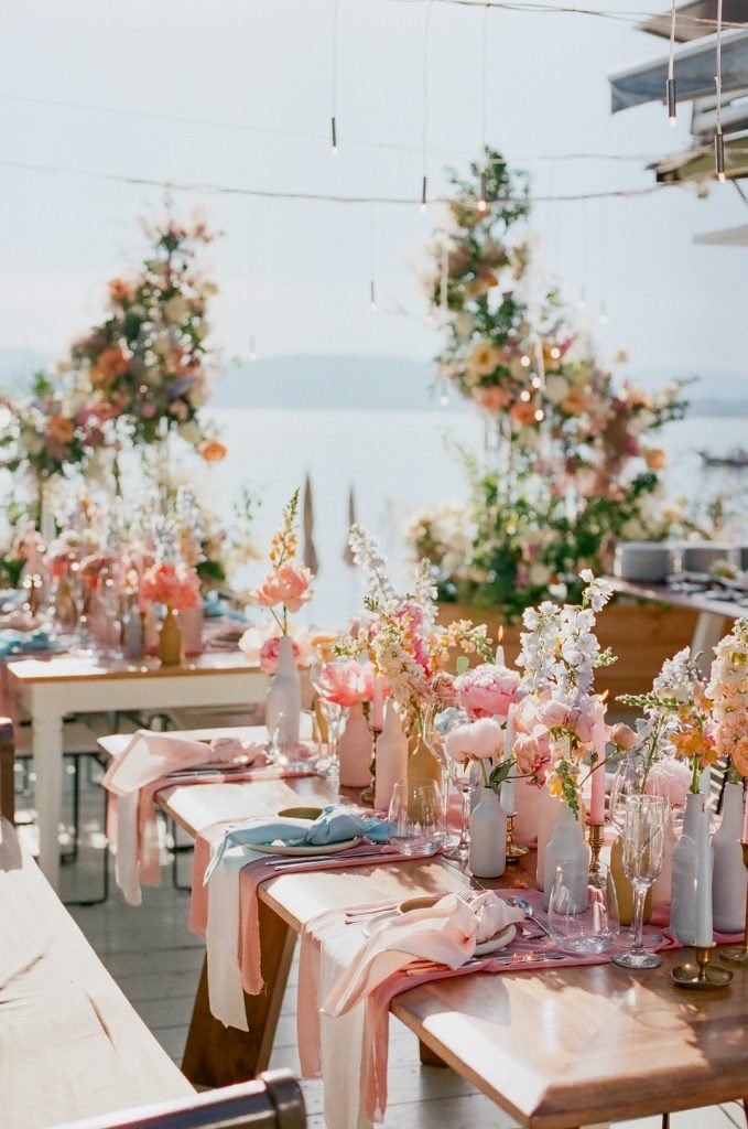 Intimate and Colourful Destination Wedding Table setup