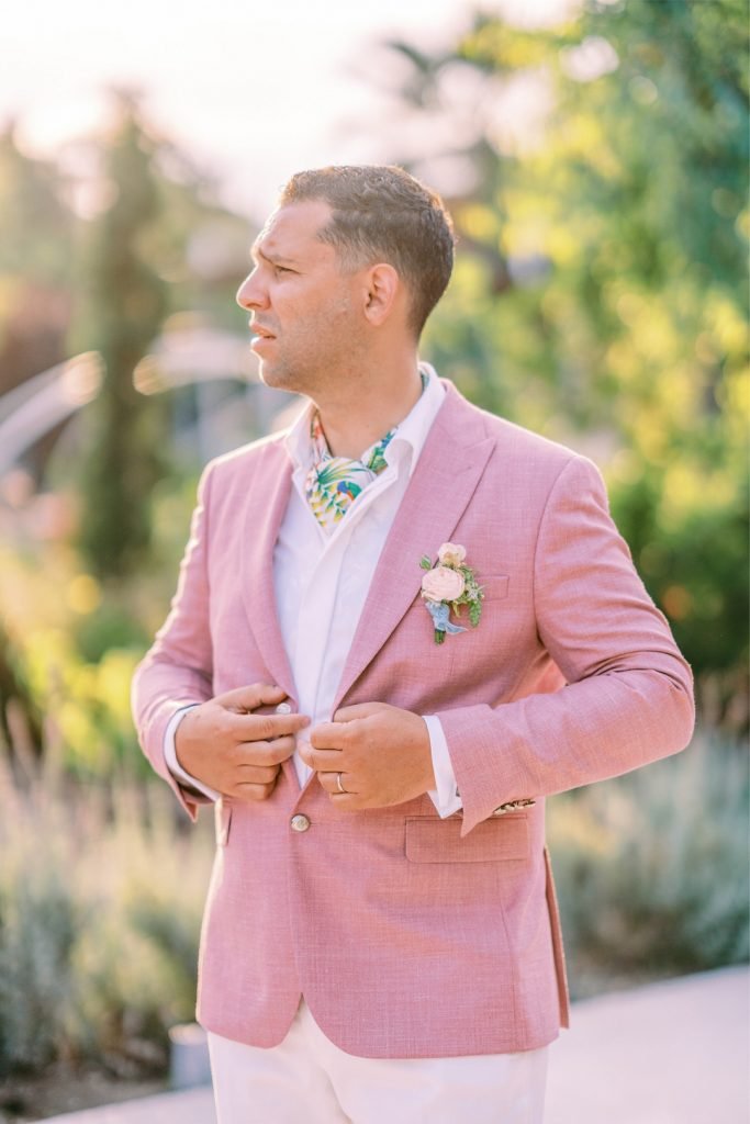 Groom with the pink suit