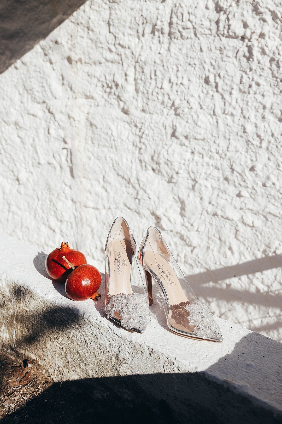 mountain wedding in Saint George shoes and pomegranate for luck 