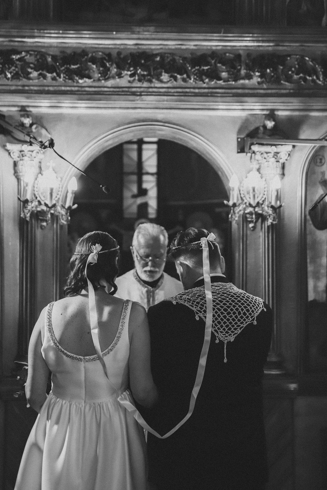 mountain wedding in Saint George bride and groom at the alter