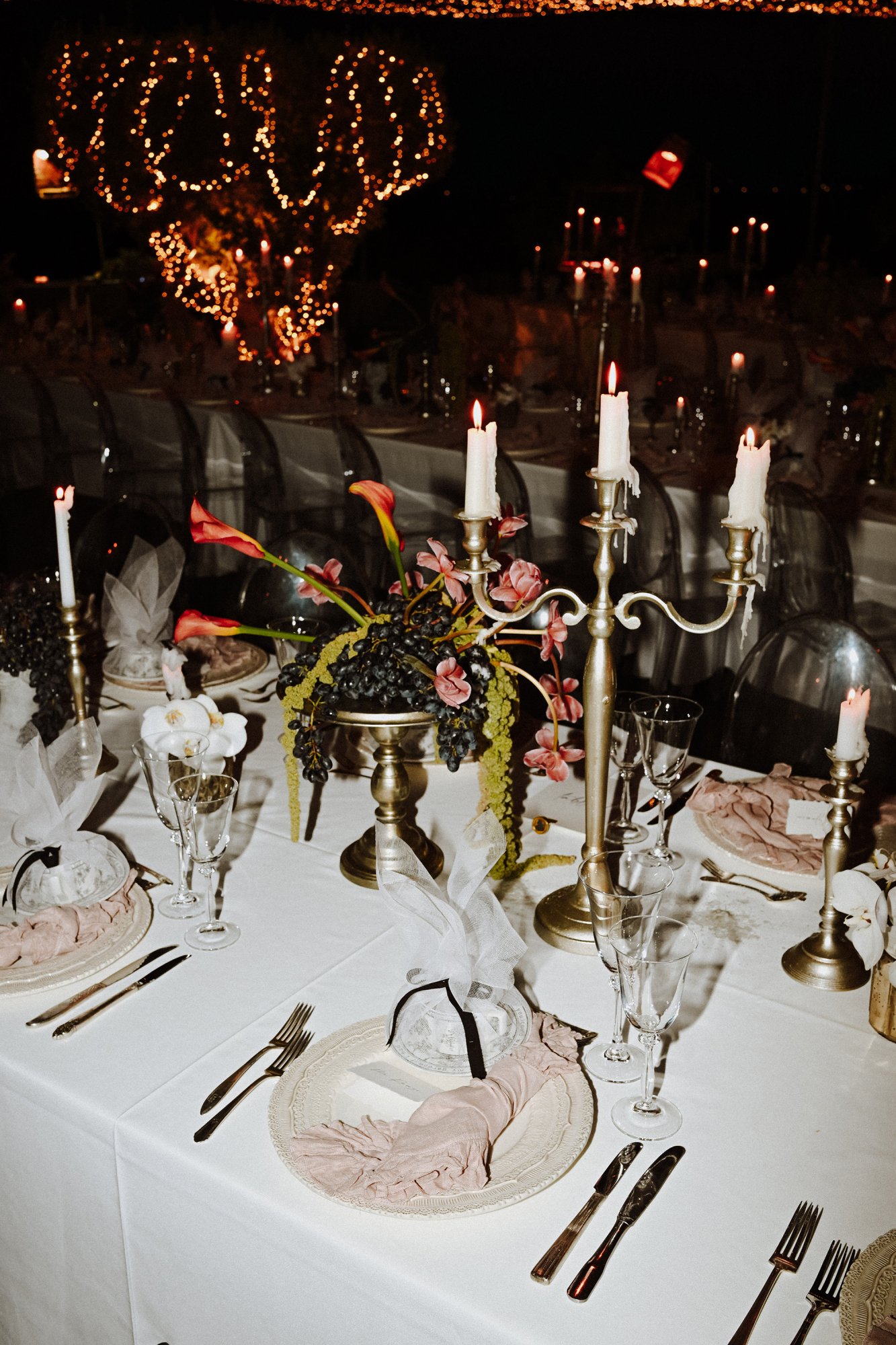 Table Setup at night with flash photography 