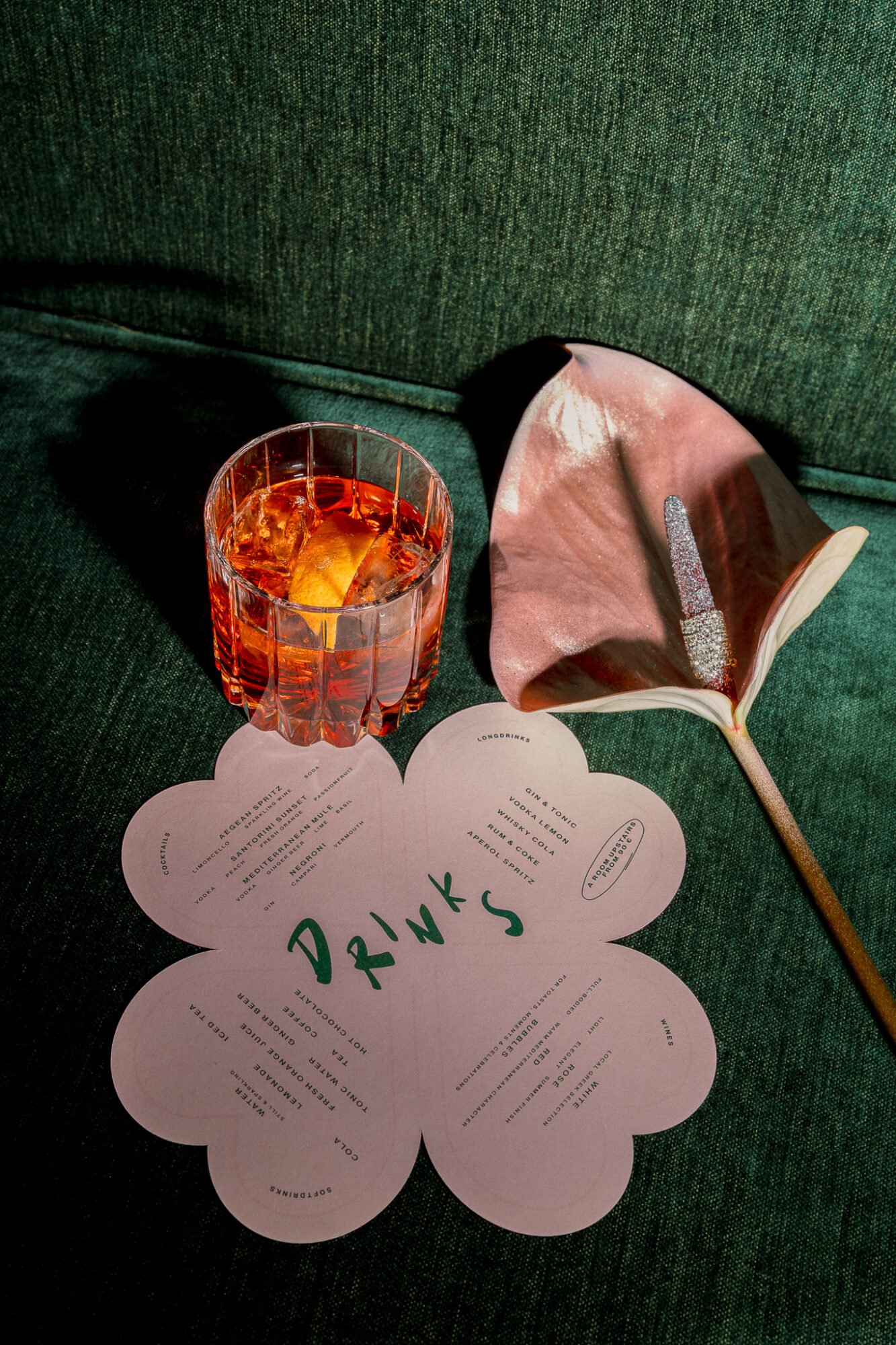 Stationery and a drink