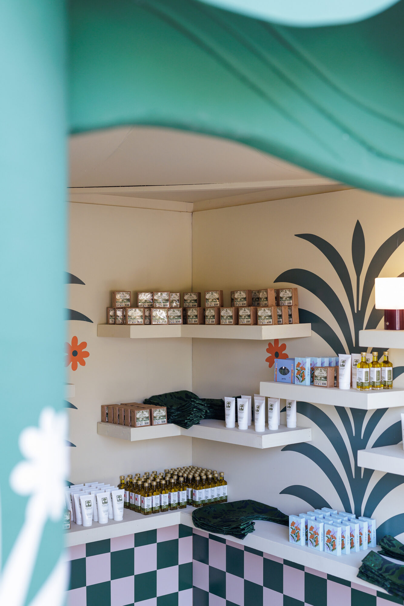 Gift shop stand at a wedding in Athens Greece for guests to take for in a memorable Wedding Welcome Bag 